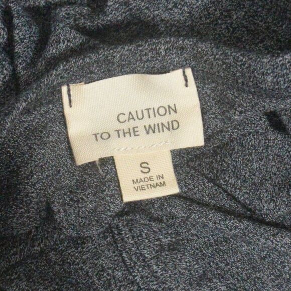 Caution to the Wind Top Sweatshirt Kangaroo Pocket Gray Size Small - Picture 4 of 5